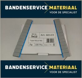 Plakgewichten grijs 60gr (extra tape bleu) (5gr x 12) 100pcs