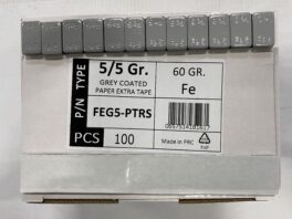 Plakgewichten grijs 60gr (papier tape) (5gr x 12) 100 Strips